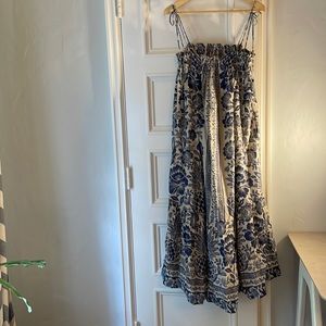 FARM Rio Blue and White Floral Maxi Dress